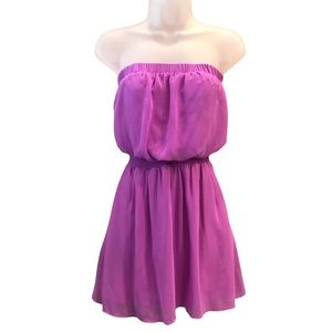 Express Strapless Bubble Dress in Fuchsia